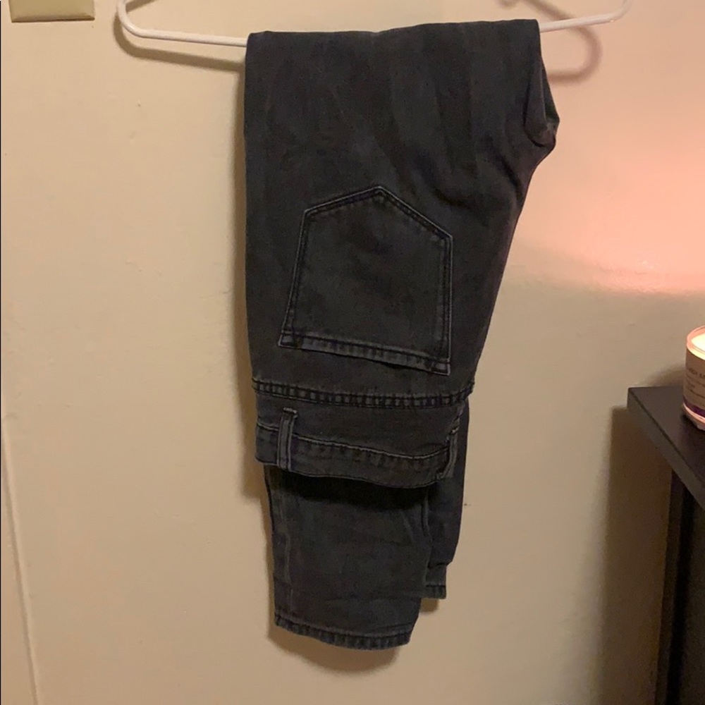 Black distressed high waisted jeans